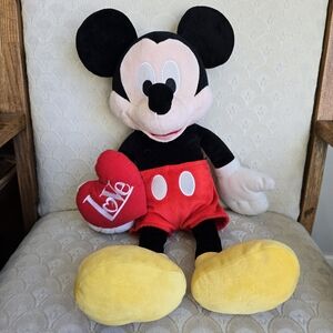 Disney Mickey Mouse Red Heart Love Plush Stuffed Animal Toy Valentine Holiday